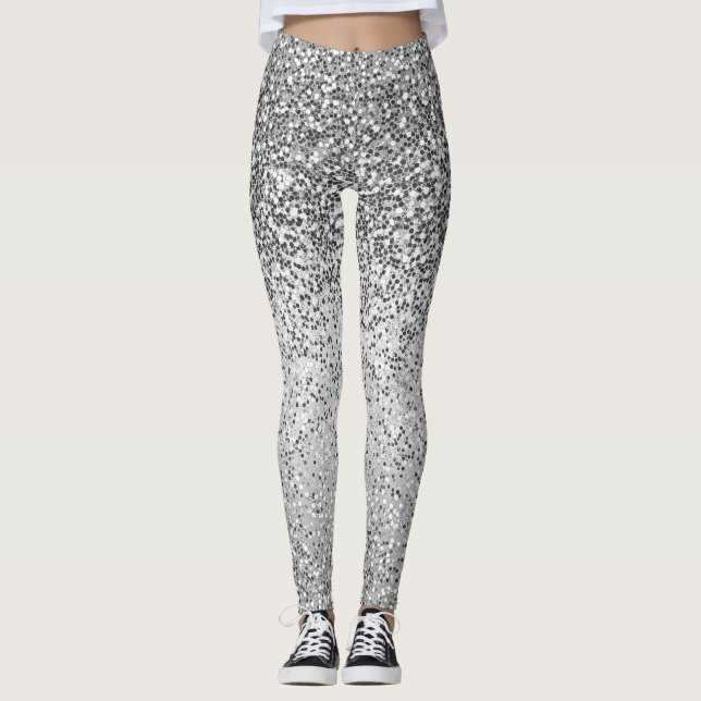 Disco Silver Glam  Leggings (Front)