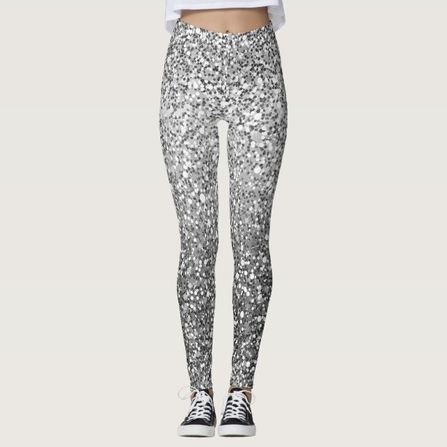 Disco Silver Glam  Leggings (Front)