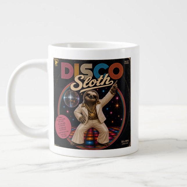 Disco Sloth Duo Large Coffee Mug (Left)