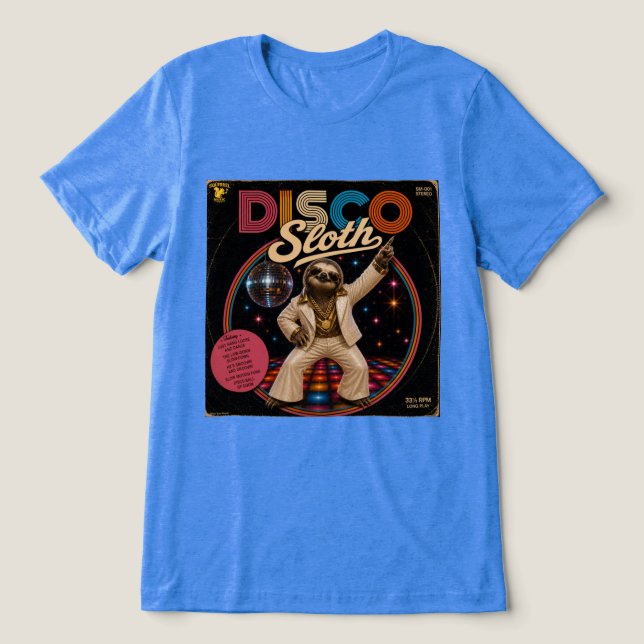 Disco Sloth Tri-Blend Shirt (Design Front)