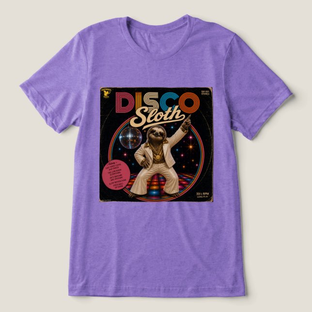 Disco Sloth Tri-Blend Shirt (Design Front)