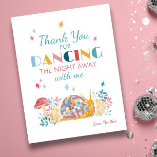 Disco Snail Birthday Party Thank You Card