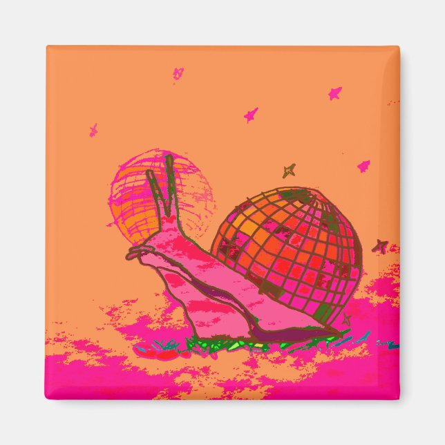 Disco Snail Fridge Magnet (Front)
