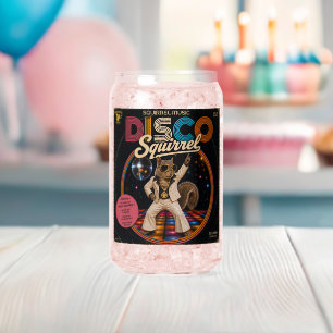 Disco Squirrel Can Glass