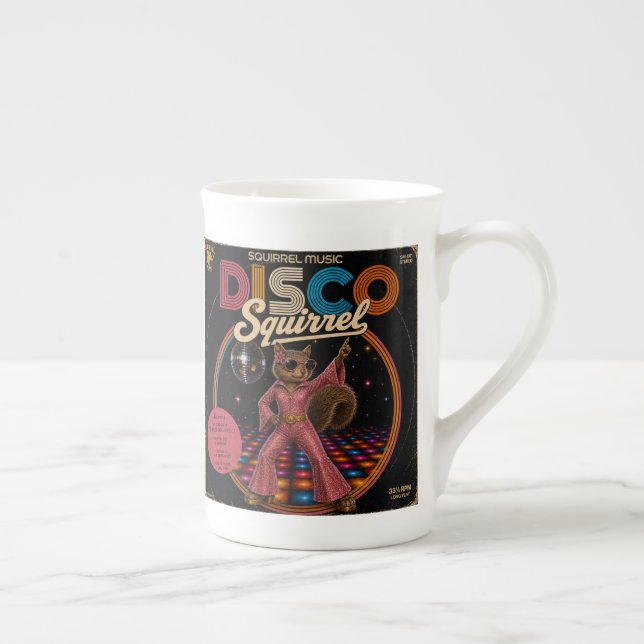 Disco Squirrel Queen Bone China Mug (Right)