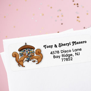Disco Squirrels Party Return Address Label