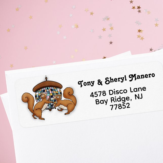 Disco Squirrels Party Return Address Label (Creator Uploaded)