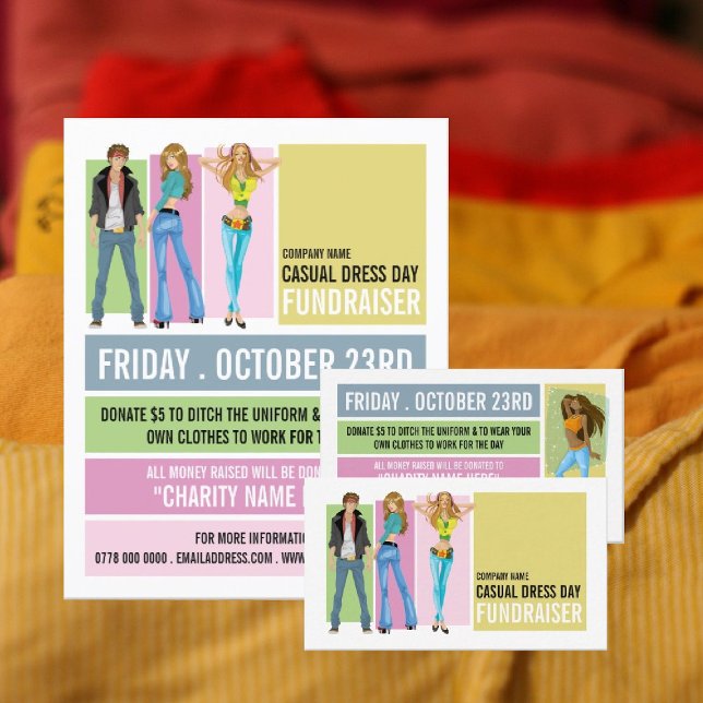Disco Style, Casual Dress Day Fundraiser Advert Flyer (Creator Uploaded)