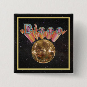 Disco the Night Away 15 Cm Square Badge