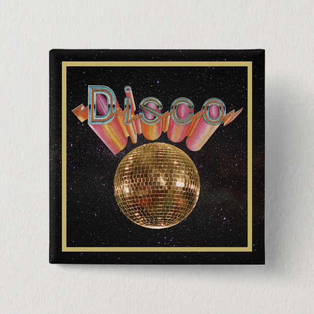 Disco the Night Away 15 Cm Square Badge (Front)