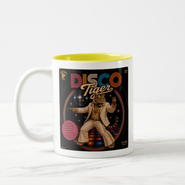 Disco Tiger Album Two-Tone Coffee Mug (Left)