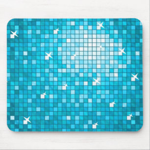Disco Tiles Blue mousepad horizontal