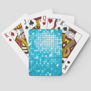 Disco Tiles Blue Playing Cards