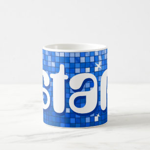 Disco Tiles Dark Blue 'star' mug