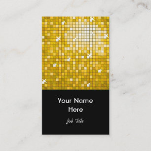 Disco Tiles "Gold" business card black portrait