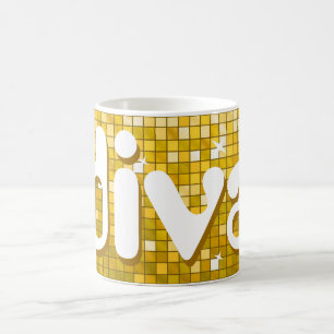Disco Tiles "Gold" 'diva' mug