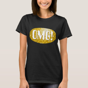 Disco Tiles "Gold" 'OMG!' t-shirt black