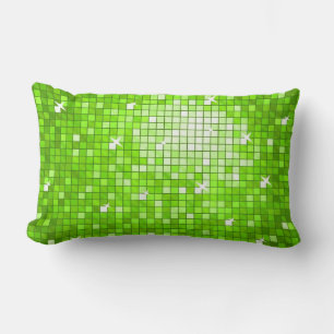 Disco Tiles Green throw pillow