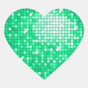 Disco Tiles Jade sticker heart