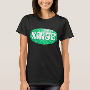 Disco Tiles Jade 'xmas'  t-shirt black