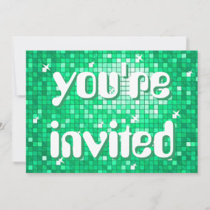Disco Tiles Jade 'you're invited' amelia text Invitation