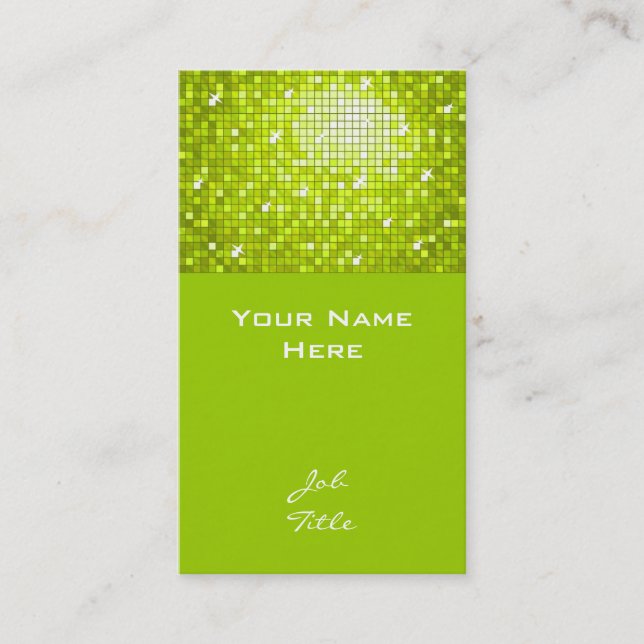 Disco Tiles Lime business card top (Front)