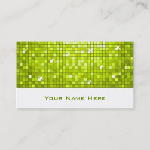 Disco Tiles Lime business card white