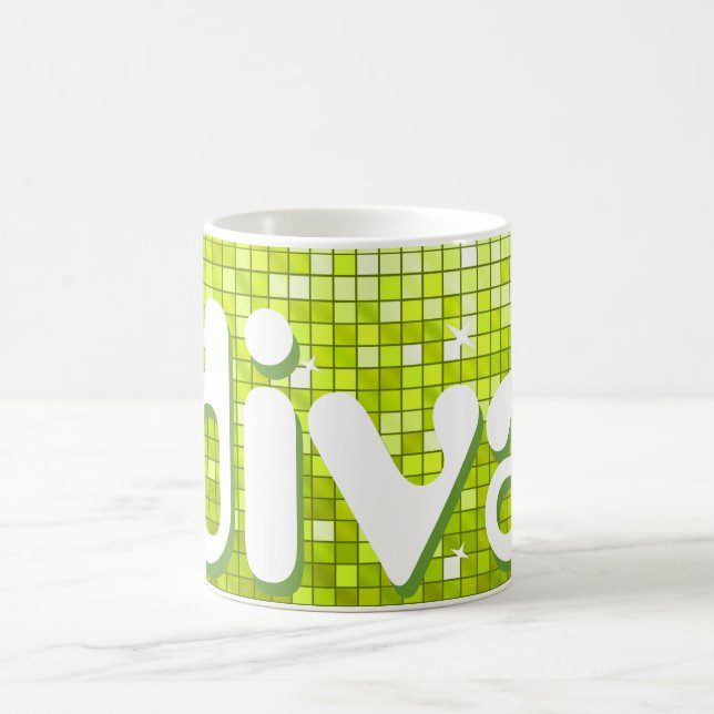 Disco Tiles Lime 'diva' mug (Center)
