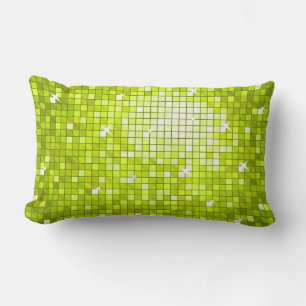 Disco Tiles Lime throw pillow