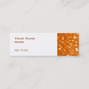 Disco Tiles Orange business card side skinny white