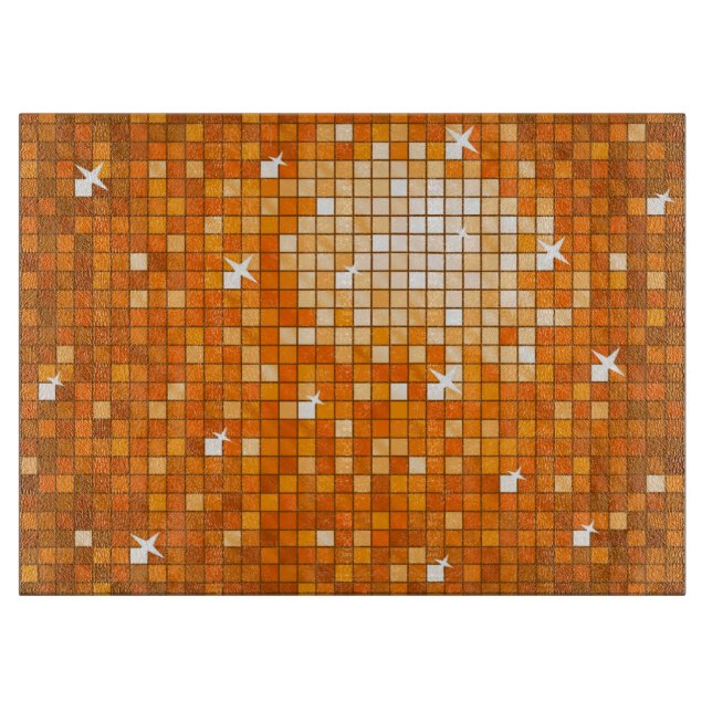 Disco Tiles Orange cutting board (Front)