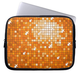 Disco Tiles Orange laptop sleeve 10 inch