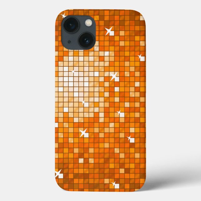Disco Tiles Orange print iPhone case (Back)