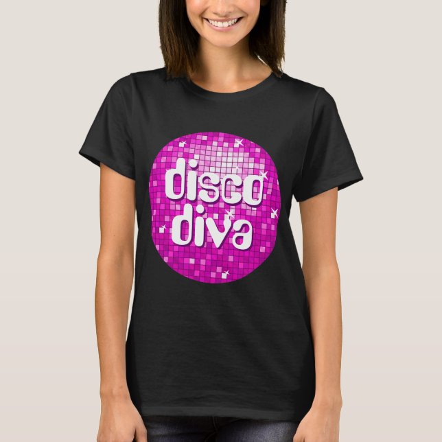 Disco Tiles Pink 'disco diva' women's t-shirt (Front)