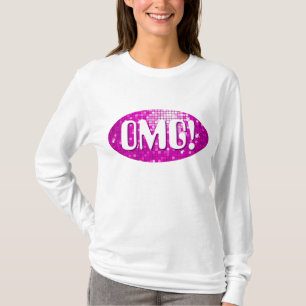 Disco Tiles Pink 'OMG!' long sleeve T-Shirt