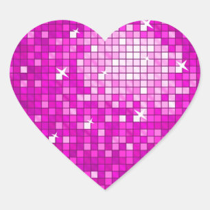 Disco Tiles Pink sticker heart