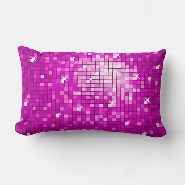 Disco Tiles Pink throw pillow (Front)