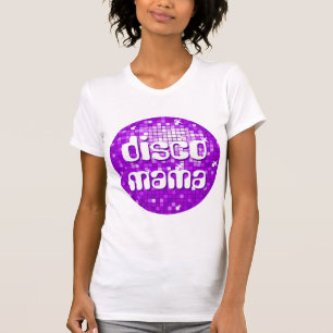 Disco Tiles Purple 'disco mama' petite white T-Shirt