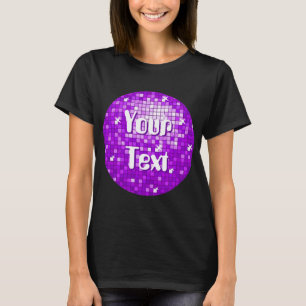 Disco Tiles Purple Your Text t-shirt black