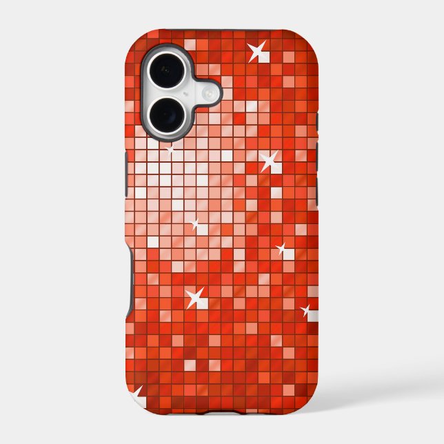 Disco Tiles Red iPhone case (Back)