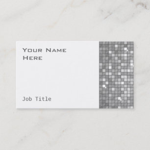 Disco Tiles "Silver" business card white side