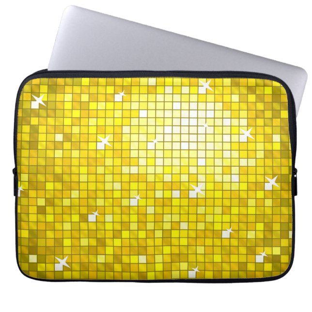 Disco Tiles Yellow laptop sleeve 13 inch (Front)