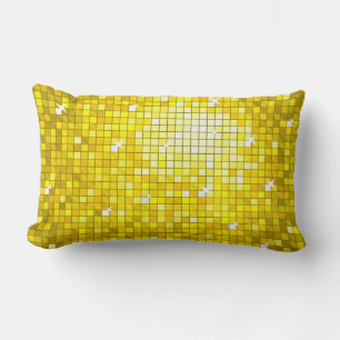 Disco Tiles Yellow throw pillow