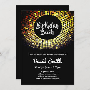 disco, vintage, dance birthday bash invitation