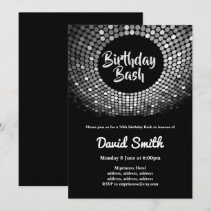 disco, vintage, dance birthday bash invitation