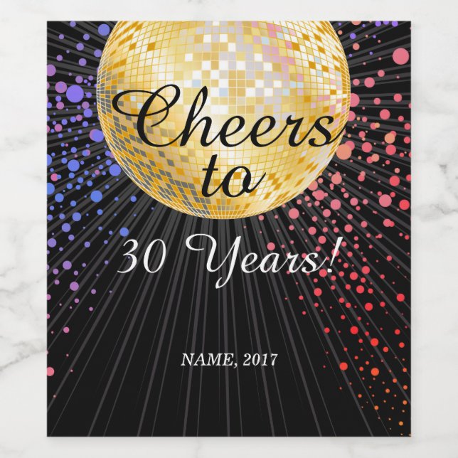 DISCO, WINE LABEL - cheers to years! (Single Label)