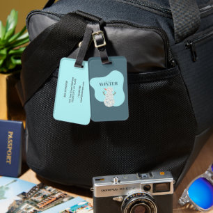  Discoball Snowman Luggage Tag
