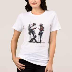 Disconnected Parallel Screens Silent Conversation Tri-Blend Shirt