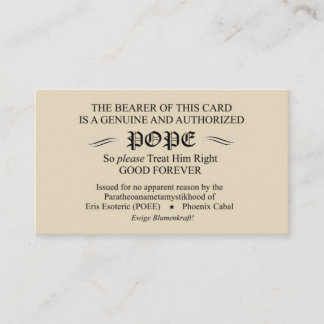 Discordian Pope Card (Phoenix Cabal version)