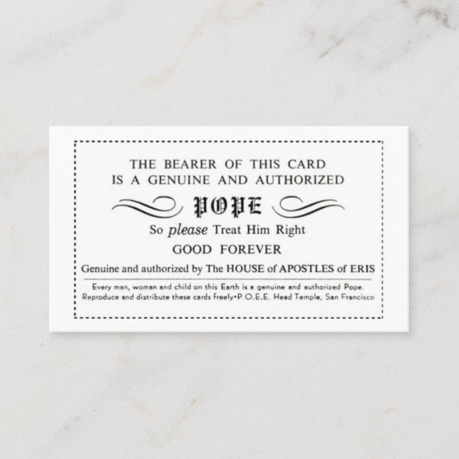 Discordian Pope Cards (Front)